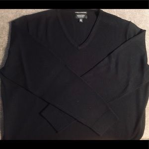 Nordstrom Black Merino V Neck Sweater